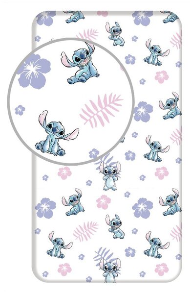 Bawełniane prześcieradło dziecięce z gumką 90x200 cm Lilo and Stitch – Jerry Fabrics
