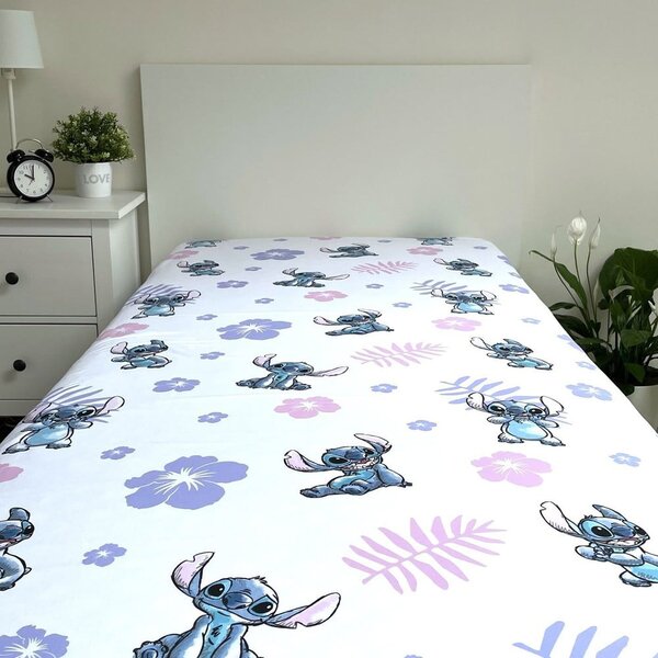 Bawełniane prześcieradło dziecięce z gumką 90x200 cm Lilo and Stitch – Jerry Fabrics