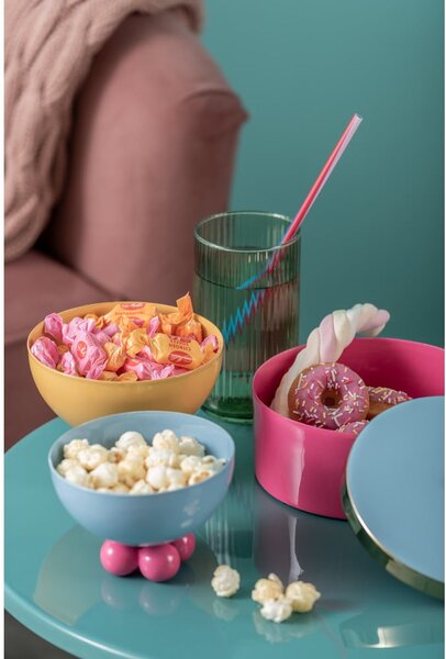 Różowy metalowy pojemnik dekoracyjny ø 16x6 cm Double Funky – PT LIVING