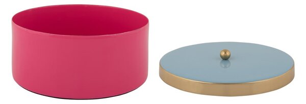 Różowy metalowy pojemnik dekoracyjny ø 16x6 cm Double Funky – PT LIVING