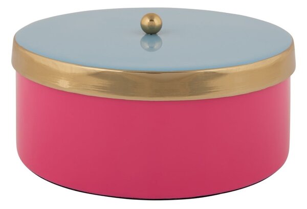 Różowy metalowy pojemnik dekoracyjny ø 16x6 cm Double Funky – PT LIVING