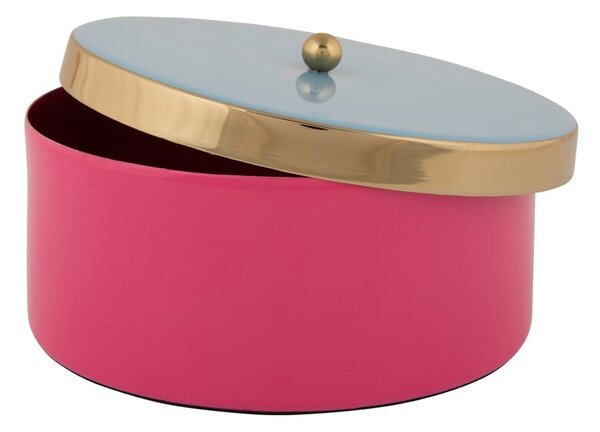 Różowy metalowy pojemnik dekoracyjny ø 16x6 cm Double Funky – PT LIVING