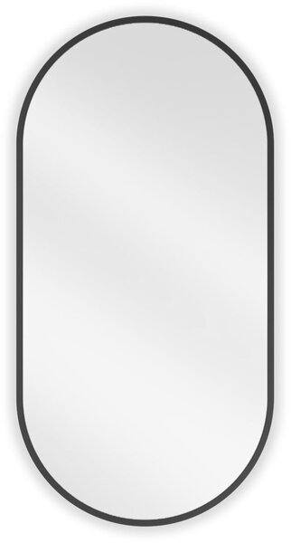 Mexen Loft lustro łazienkowe owalne 80 x 40 cm, rama czarna - 9851-080-040-000-70