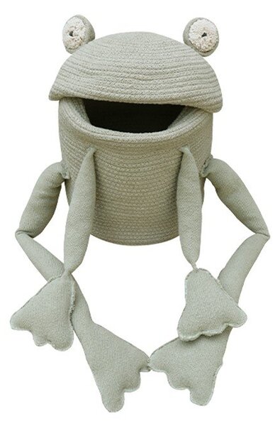 Jasnozielony tekstylny dziecięcy kosz na zabawki ø 23x35 cm Fred the Frog – Lorena Canals