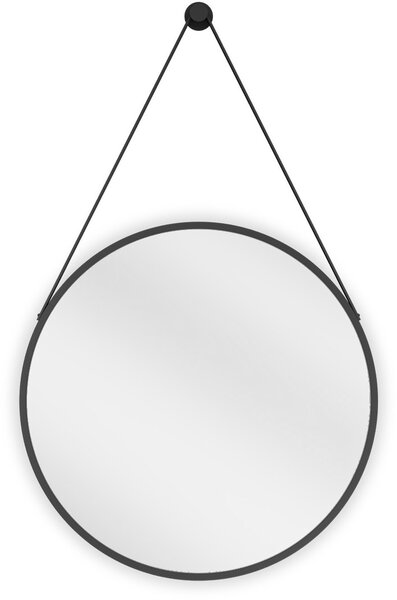 Mexen String lustro łazienkowe okragłe 50 cm, rama czarna - 9854-050-050-000-70