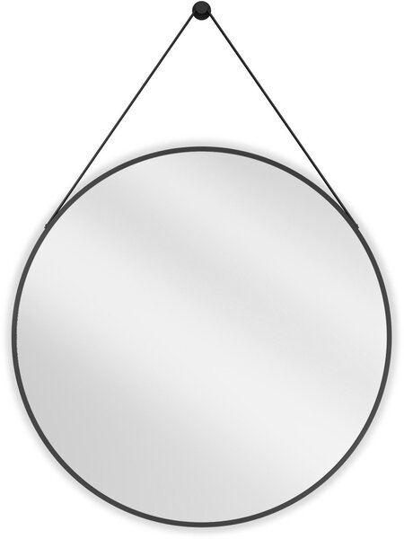Mexen String lustro łazienkowe okragłe 80 cm, rama czarna - 9854-080-080-000-70
