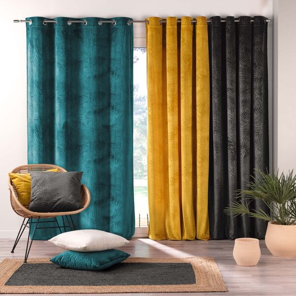 Antracytowa aksamitna zasłona 140x240 cm Analia – douceur d'intérieur