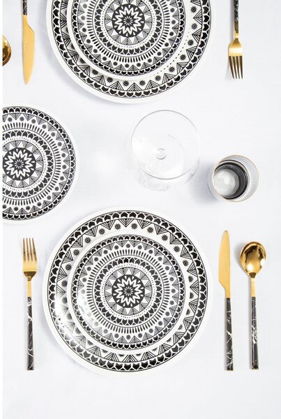 Stalowe sztućce w czarno-złotym kolorze 16 szt. Avie – Premier Housewares