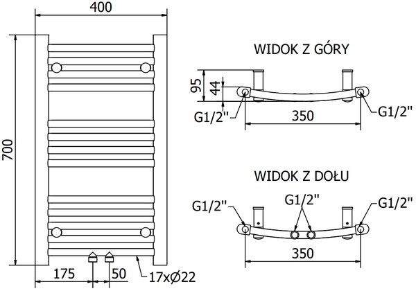 Mexen Ares grzejnik elektryczny 700 x 400 mm, 300 W, czarny - W102-0700-400-6300-70