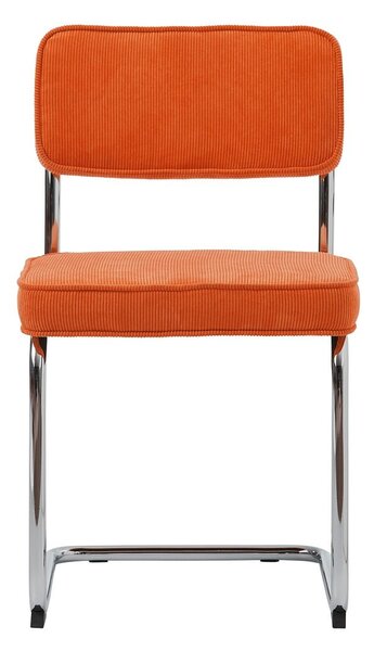 Pomarańczowe sztruksowe krzesło Rupert – Unique Furniture