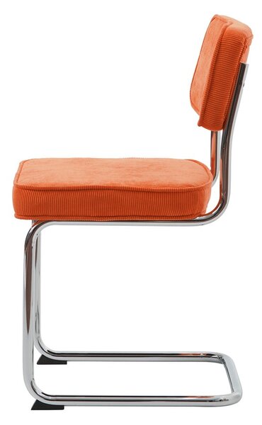 Pomarańczowe sztruksowe krzesło Rupert – Unique Furniture