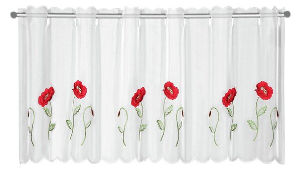 Biała firanka 155x45 cm Poppies – Sehlbach