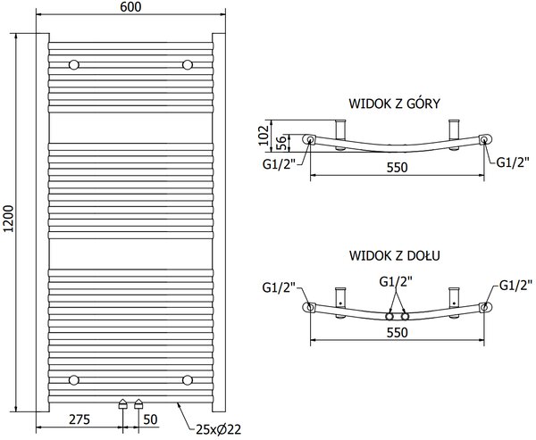 Mexen Ares grzejnik elektryczny 1200 x 600 mm, 600 W, biały - W102-1200-600-6600-20