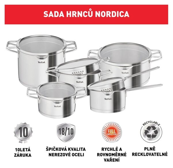 Zestaw garnków ze stali nierdzewnej 10 szt. – Tefal