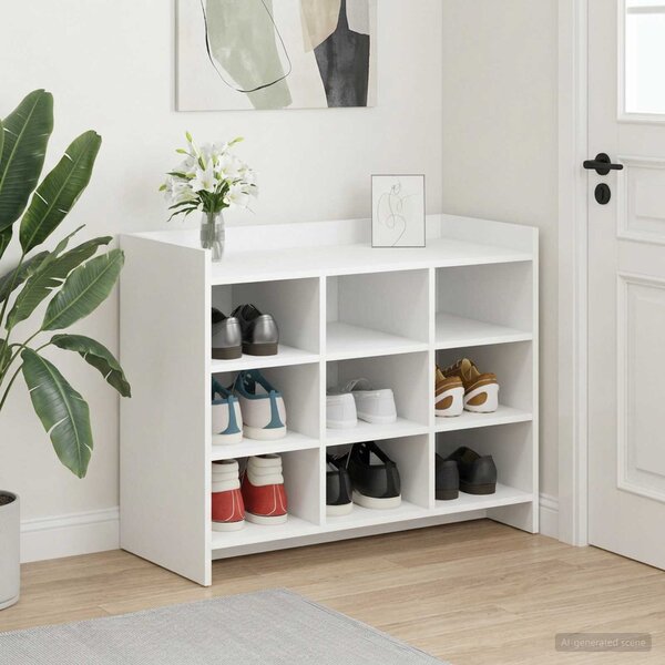 Szafka na buty Biały 85 x 39,5 x 70 cm Drewno inżynieryjne