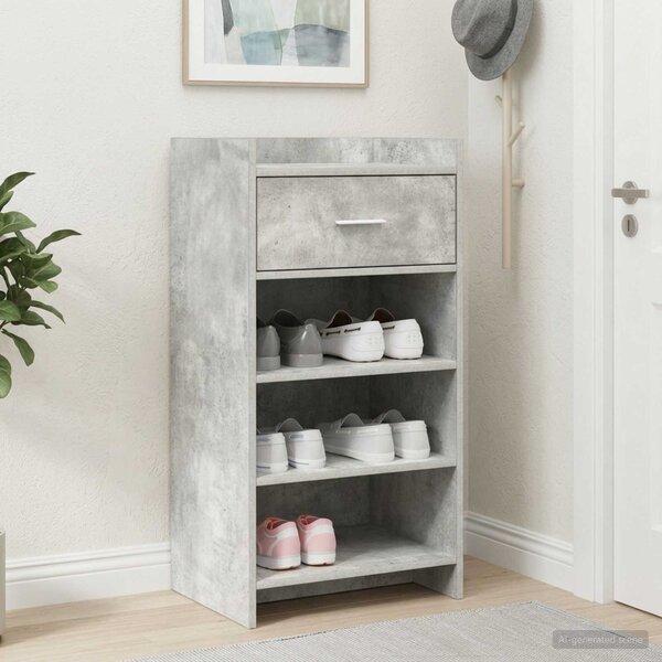 Szafka na buty z szufladą Betonowy szary 48 x 36 x 92 cm