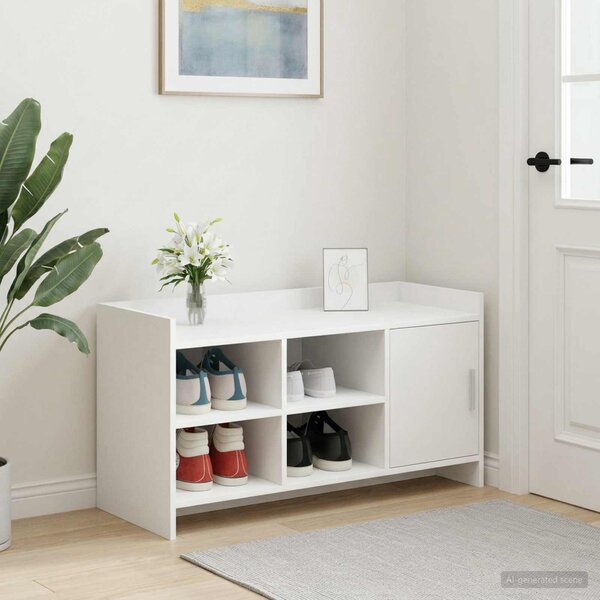 Szafka na buty Biały 100 x 39,5 x 51 cm Drewno inżynieryjne