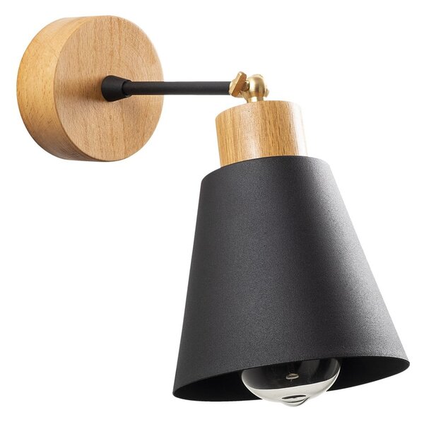 Czarno-naturalny kinkiet ø 14 cm Manavgat – Opviq lights