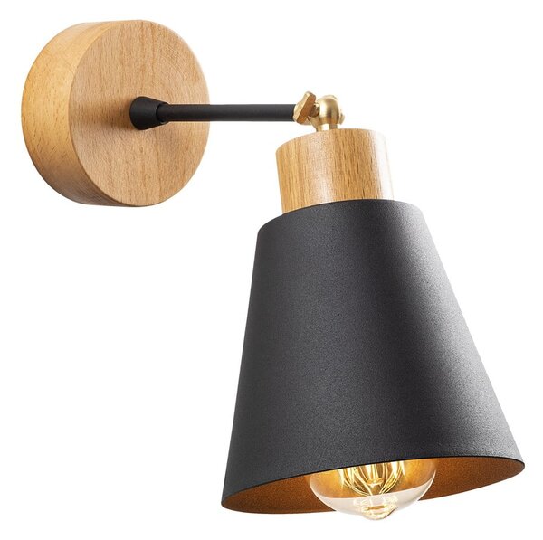 Czarno-naturalny kinkiet ø 14 cm Manavgat – Opviq lights