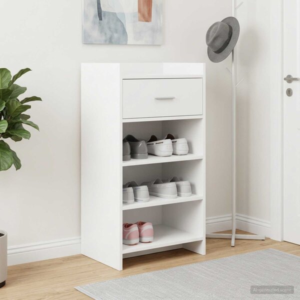Szafka na buty Biały 48 x 36 x 92 cm Drewno inżynieryjne