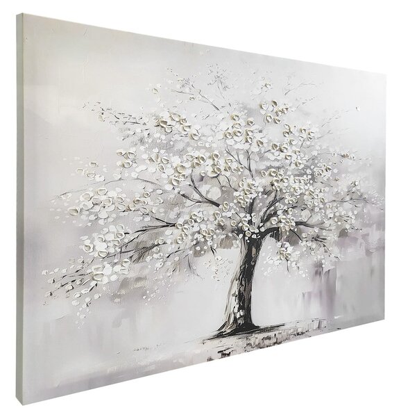 Obraz z ręcznie malowanymi elementami 70x100 cm White Tree – Styler