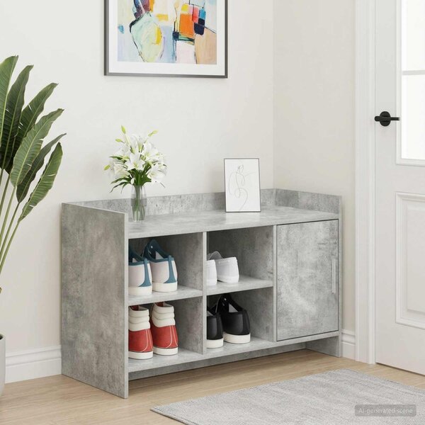 Szafka na buty z drzwiami Betonowy szary 100 x 39,5 x 51 cm