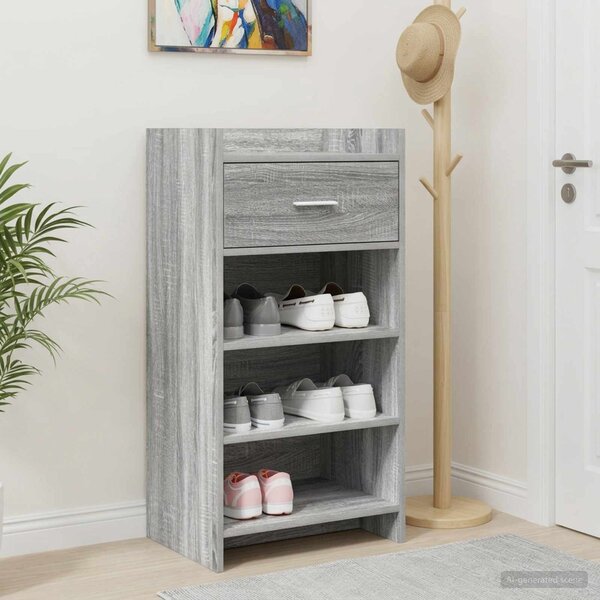 Szafka na buty Szary Sonoma 48 x 36 x 92 cm Drewno inżynieryjne