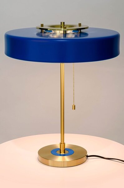 Nocna lampa stojąca ARTE do sypialni niebieska złota - niebieski