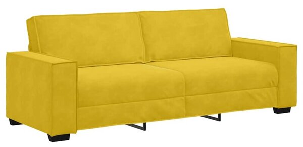 Sofa 3-osobowa, Å¼Ã³Åty, 220x78x84 cm, tapicerowana aksamitem
