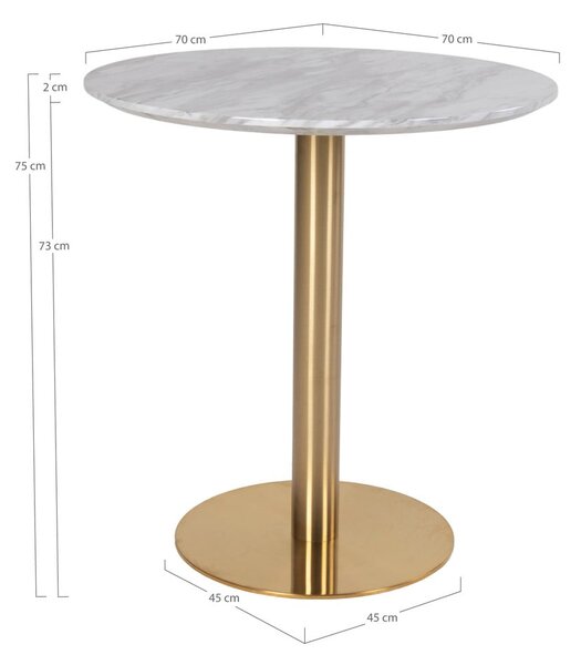 Okrągły stół z blatem w dekorze marmuru ø 70 cm Bolzano – House Nordic