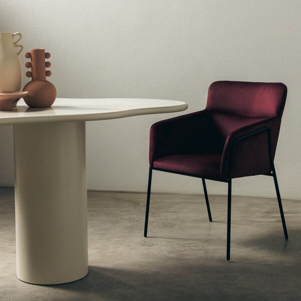 PROMOCJA Burgundzkie designerskie krzesło do jadalni HELSINKI VELVET II. jakość