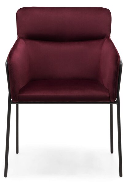 PROMOCJA Burgundzkie designerskie krzesło do jadalni HELSINKI VELVET II. jakość