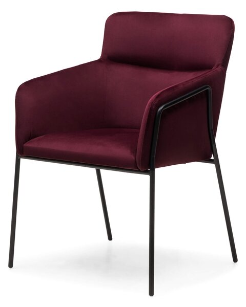 PROMOCJA Burgundzkie designerskie krzesło do jadalni HELSINKI VELVET II. jakość