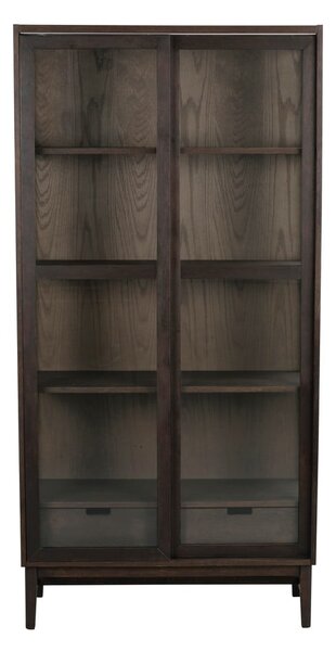 Brązowa witryna w dekorze dębu z drzwiami przesuwnymi 100x203 cm Hazelton – Rowico