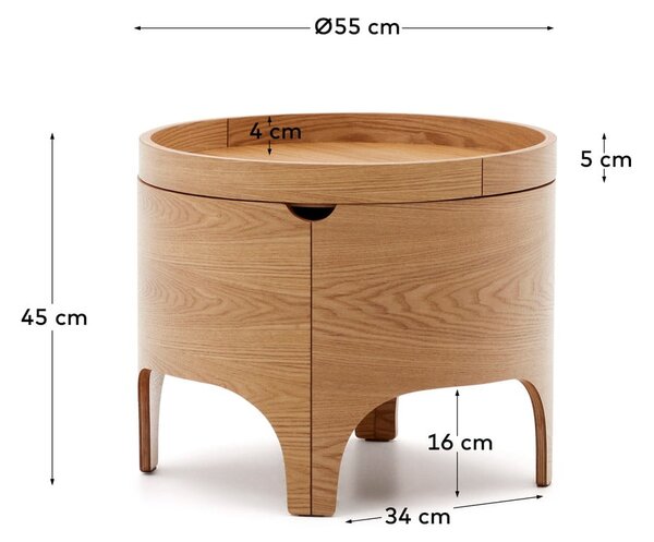 Szafka nocna w dekorze jesionu Octavia – Kave Home