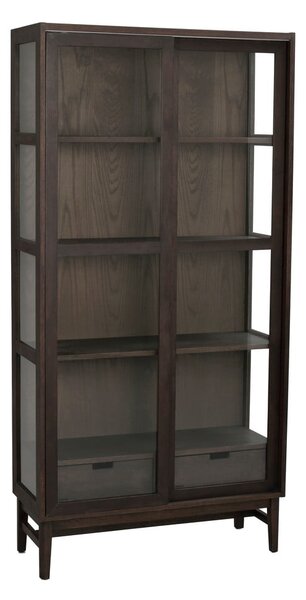 Brązowa witryna w dekorze dębu z drzwiami przesuwnymi 100x203 cm Hazelton – Rowico