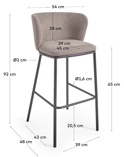 Jasnobrązowy hoker (wysokość siedziska 65 cm) Ciselia – Kave Home