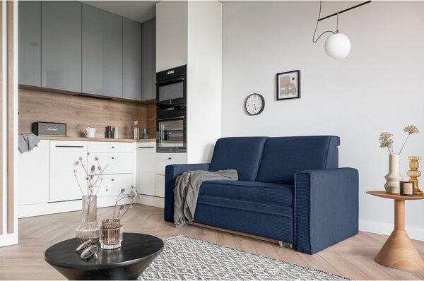 Ciemnoniebieska rozkładana sofa 168 cm Lucky Lucy – Miuform
