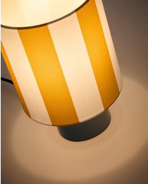 Żółto-niebieska lampa stołowa z tekstylnym kloszem (wysokość 25 cm) Ciral – Kave Home