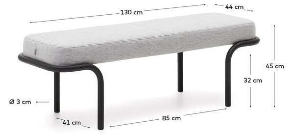Jasnoszara ławka Compo – Kave Home
