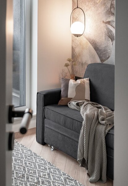 Ciemnoszara rozkładana sofa 168 cm Lucky Lucy – Miuform