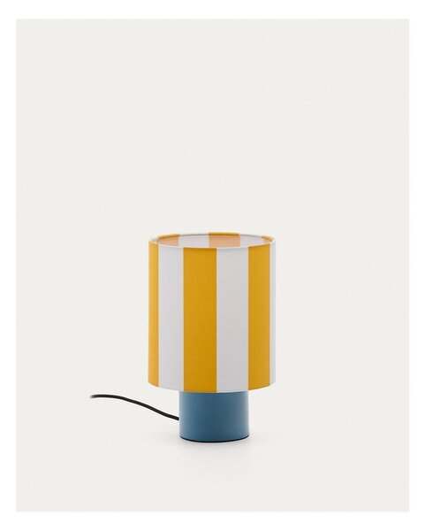 Żółto-niebieska lampa stołowa z tekstylnym kloszem (wysokość 25 cm) Ciral – Kave Home