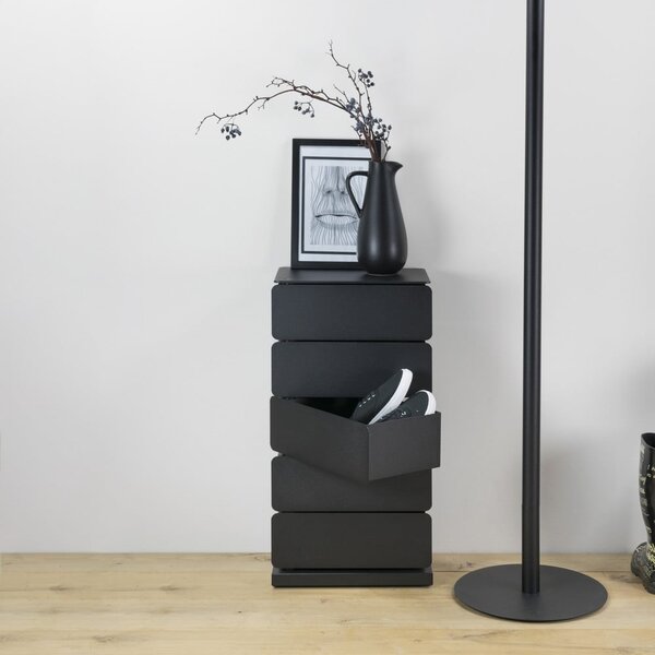 Czarna metalowa komoda 37x72x26 cm Joey – Spinder Design
