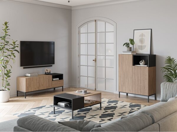 Szafka pod TV w naturalnym kolorze 140x55 cm Cailin – Marckeric