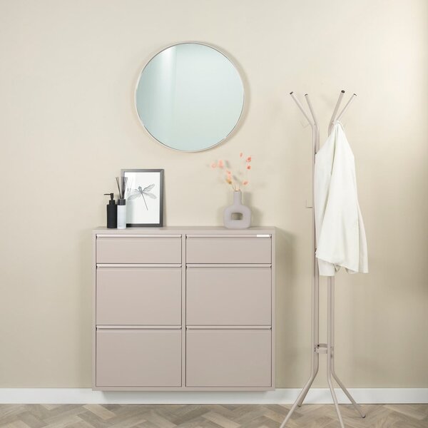 Szarobrązowa metalowa uchylna szafka na buty 98x86x15 cm Billy – Spinder Design