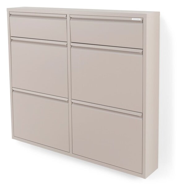 Szarobrązowa metalowa uchylna szafka na buty 98x86x15 cm Billy – Spinder Design