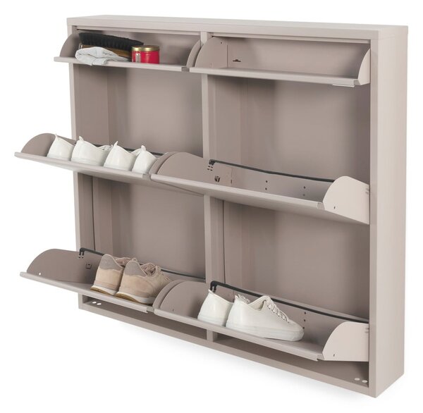 Szarobrązowa metalowa uchylna szafka na buty 98x86x15 cm Billy – Spinder Design