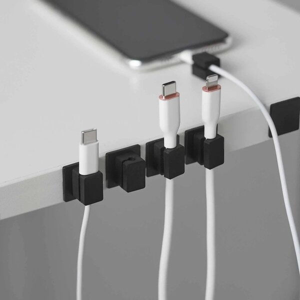 Czarne metalowe organizery zestaw 5 szt. na kable Smart – YAMAZAKI