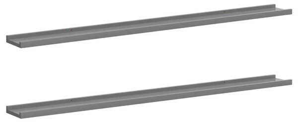 Półki ścienne, 2 szt., szare, 115x9x3 cm
