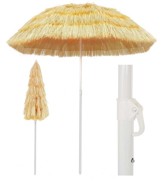 Parasol plażowy w stylu hawajskim, naturalny, 180 cm